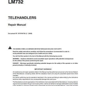 New Holland Lm732 Telehandler Service Repair Manual