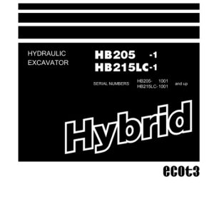 Komatsu HB205-1, HB215LC-1 Hydraulic Excavator Shop Manual