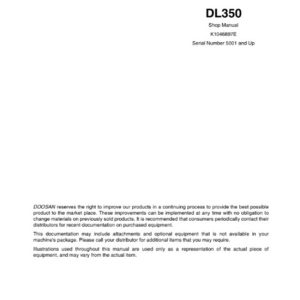 Doosan DL350 Wheel Loader Shop Manual