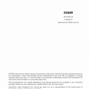 Doosan DX80R Excavator Shop Manual