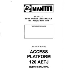 Manitou Access Platform 120 Aetj Service Manual