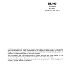 Doosan DL400 Wheel Loader Shop Manual