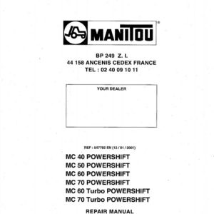 Manitou Mc 40 50 60 70 powershift Repair Manual