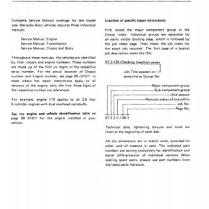 Mercedes-benz W123 280E Service Repair Manual