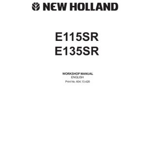 New Holland E115SR E135SR Crawler Excavator Service Repair Manual