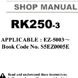 Kobelco Rk250-3 Crane Service Shop Manual