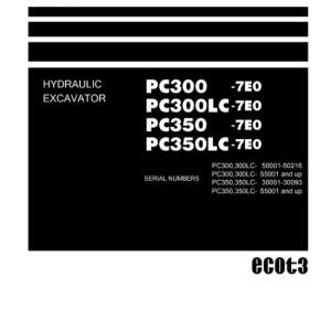 Komatsu Pc300-7, Pc300lc-7, Pc350-7, Pc350lc-7 Hydraulic Excavator Shop Manual
