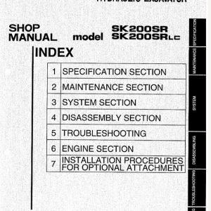 Kobelco Sk200sr Sk200srlc Hydraulic Excavator Service Manual