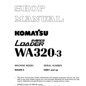 Komatsu Wa320-3 Avance Wheel Loader Service Manual
