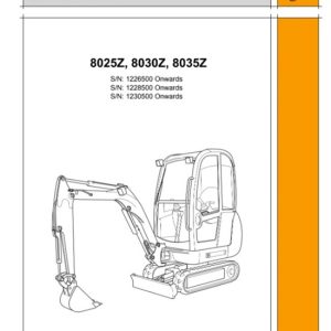 Jcb 8025z,8030z,8035z Mini Excavator Service Manual