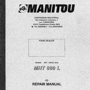 Manitou MHT 860 L Service Repair Manual