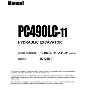 Komatsu PC490LC-11 Hydraulic Excavator Shop Manual