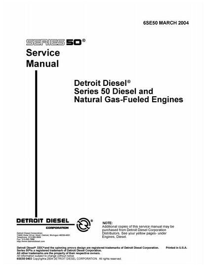 Detroit Series 50 Engine Service Manual