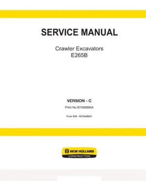 New Holland E265B Crawler Excavator Service Manual