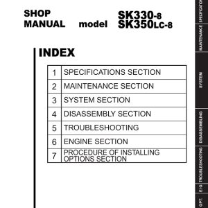 Kobelco SK330-8, SK350LC-8 Hydraulic Excavator Service Manual