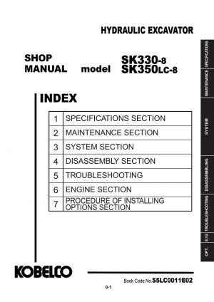 Kobelco SK330-8, SK350LC-8 Hydraulic Excavator Service Manual