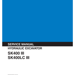 Kobelco SK400-III, SK400LC-III Excavator Service Manual