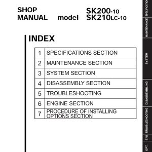 Kobelco SK200-10, SK210-10 Hydraulic Excavator Service Manual