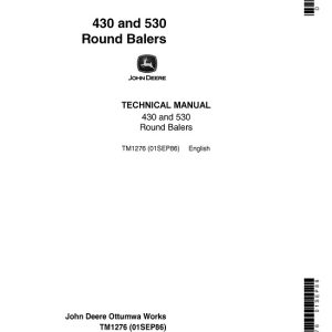 John Deere 430, 530 Round Balers Technical Manual