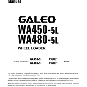Komatsu WA450-5L, WA480-5L Galeo Wheel Loader Service Manual