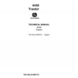 John Deere 4440 Tractor Technical Manual TM1182