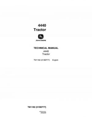 John Deere 4440 Tractor Technical Manual TM1182