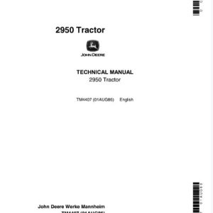 John Deere 2950 Tractor Technical Manual