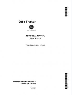 John Deere 2950 Tractor Technical Manual