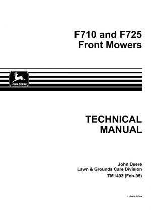 John Deere F710, F725 Front Mowers Technical Manual