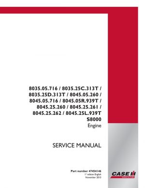 Case IH 8035, 8045 Diesel Engine Service Repair Manual