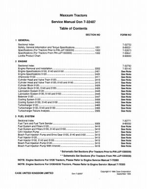 Case Maxxum 5120, 5130, 5140, 5150 Tractors Service Repair Manual