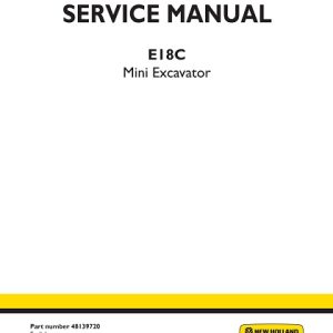 New Holland E18C Mini Excavator Service Manual