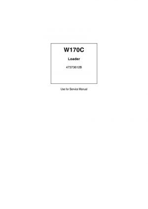 New Holland W170C Wheel Loader Service Manual