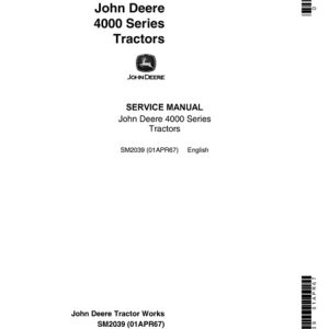 John Deere 4000 Series Tractors Service Manual SM2039