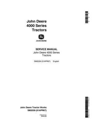 John Deere 4000 Series Tractors Service Manual SM2039