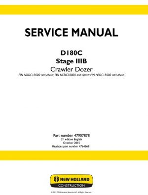 New Holland D180C Stage IIIB Crawler Dozer Service Manual