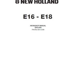 New Holland E16 ,E18 Excavators Service Manual