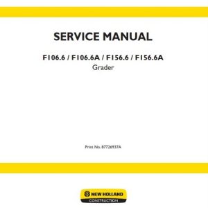New Holland F106.6,F106.6A Garder Service Manual