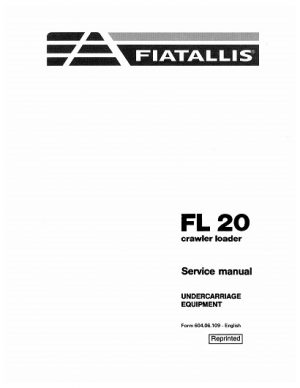 FiatAllis FL20 Crawler Loader Service Manual