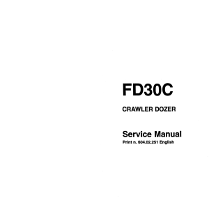 Fiatallis FD30C Crawler Dozer Service Manual