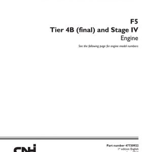 CNH F5 Tier 4B (final) and Stage IV Service Manual