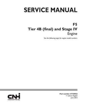 CNH F5 Tier 4B (final) and Stage IV Service Manual