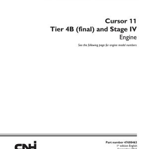 CNH Cursor 11 Tier 4B (final) and Stage IV Engine Service Manual