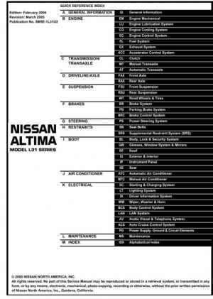 2005 Nissan Altima Service Repair Manual