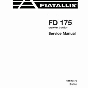 FiatAllis FD175 Crawler Tractor Service Manual