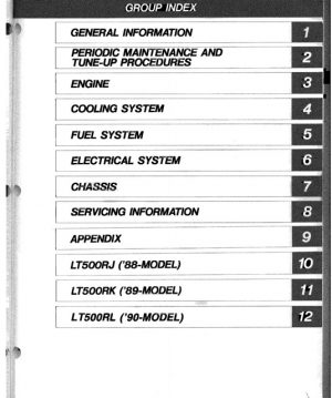 1987-1990 Suzuki LT500R QuadZilla Atv Service Manual