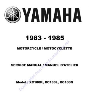 1983-1985 Yamaha Riva 180 Xc180 Service Manual