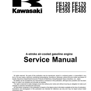 Kawasaki Fe120 Fe170 Fe250 Fe290 Fe350 Fe400 4-stroke Air-cooled Gasoline Engine Service Manual