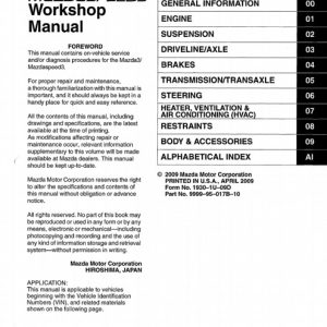 2010-2011 Mazda3 Mazdaspeed3 Service Manual
