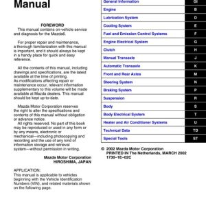 2002-2003 Mazda 6 Service Repair Manual